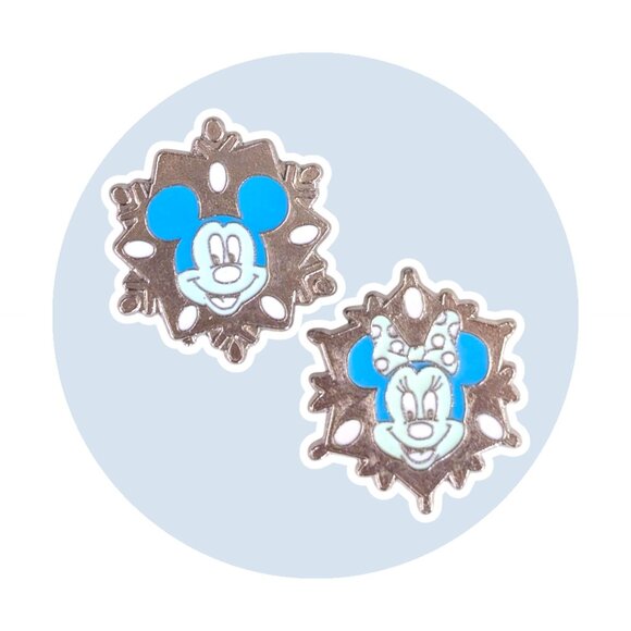 Mickey Mouse and Minnie Mouse Disney Pins: Snowflake - Picture 1 of 5